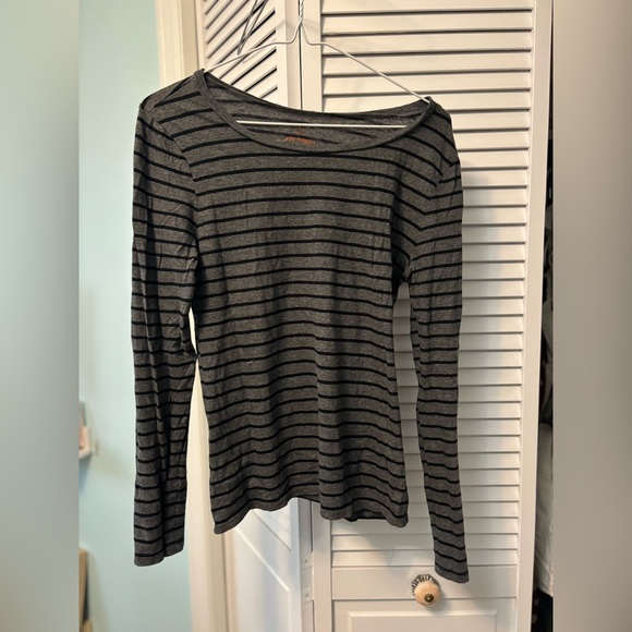 JF Gray and Black Striped Long Sleeve Top - Picture 1 of 1